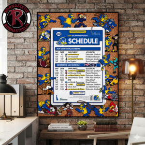 Delaware Fightin’ Blue Hens 2026 Non Conference Schedule And Conference USA Schedule Poster Canvas Decor