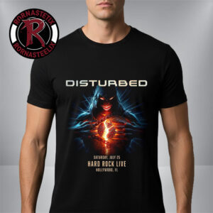 Disturbed Venue Poster At Hard Rock Live On July 25 2026 Hollywood FL Unisex T Shirt