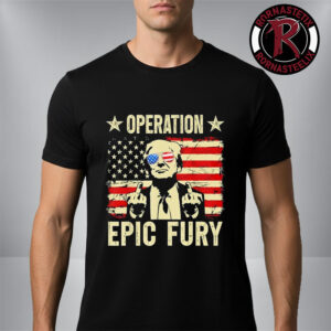Donald Trump Operation Epic Fury USA Flag Unisex T Shirt