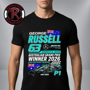 George Russell AMG Petronas F1 Team P1 Australian Grand Prix 2026 Champions Unisex T Shirt