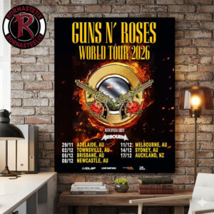Guns N Roses World Tour 2026 Australia And New Zealand Official Poster Schedule Tour Dates Poster Canvas Decor