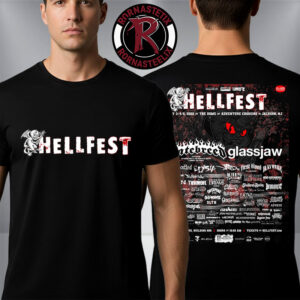 Hellfest Hardcore Festival 2026 Line Up Poster at The Dome at Adventure Crossing in Jackson NJ On July 3 4 5 2026 Unisex T Shirt Two Sided