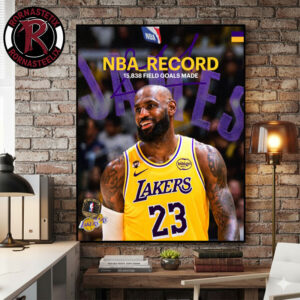 Lebron James Los Angeles Lakers NBA Record 15838 Field Goals Made Poster Canvas Decor
