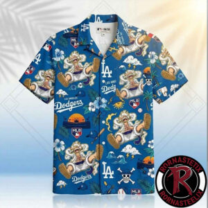 MLB Los Angeles Dodgers x One Piece Luffy Gear 5 Nika Luffy Outfit Hawaiian Shirt