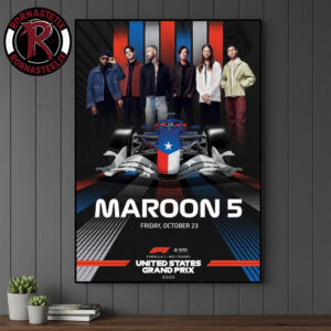 Maroon 5 Event Poster 2026 Formula 1 United States Grand Prix On October 23 2026 Austin TX Poster Canvas Decor