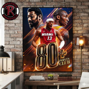 NBA Bam Adebayo Miami Heat 83 Points Club NBA History Poster Canvas Decor