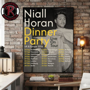 Niall Horan Dinner Party UK Europe 2026 Live On Tour Schedule Poster Canvas Decor