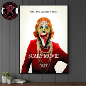 Scary Movie 2026 New Poster Aunt Gladys Only In Theaters June 5 2026 Poster Canvas Decor
