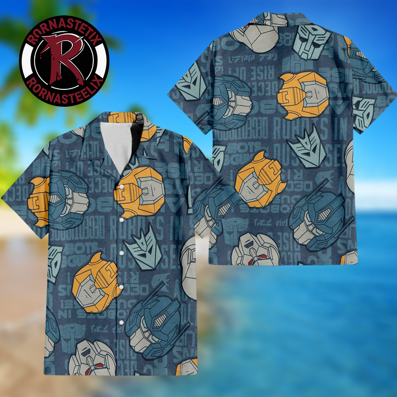 Transformers Autobots Icon Optimus Prime And Bumblebee Pattern Hawaiian Shirt Transformers Autobots Icon Optimus Prime And Bumblebee Pattern Hawaiian Shirt