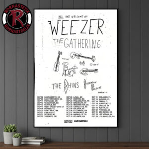 Weezer The Gathering Tour 2026 Cities Tour Dates Poster Canvas Decor