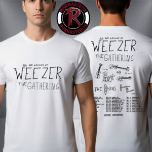 Weezer The Gathering Tour 2026 Cities Tour Dates Unisex T Shirt Two Sided