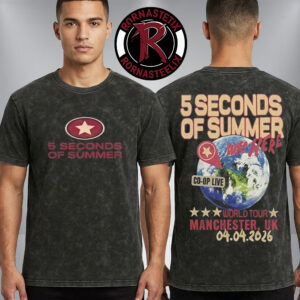 5 Seconds Of Summer Everyone’s A Star World Tour 2026 Merch Tee At Co op Live Manchester UK On April 4 2026 Washed T Shirt
