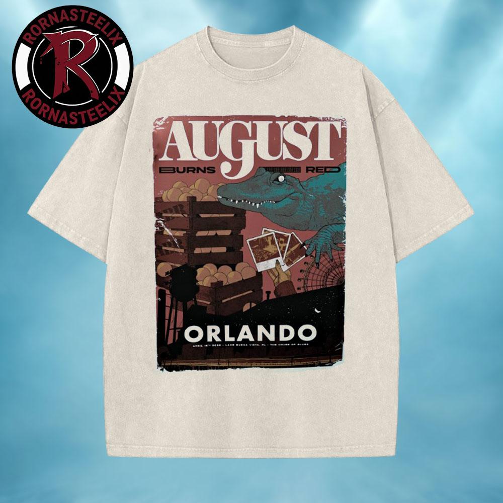 August Burns Red Orlando 2026 At Lake Buena Vista The House Of Blues On April 16 2026 Washed T Shirt August Burns Red Orlando 2026 At Lake Buena Vista The House Of Blues On April 16 2026 Washed T Shirt