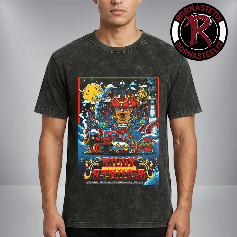 BIlly Strings Event Poster At Benchmark International Arena On April 8 2026 Tampa Florida Washed T Shirt BIlly Strings Event Poster At Benchmark International Arena On April 8 2026 Tampa Florida Washed T Shirt