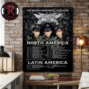 Babymetal The Biggest Babymetal Tour Ever World Tour 2026 Schedule Tour Dates Poster Canvas Decor