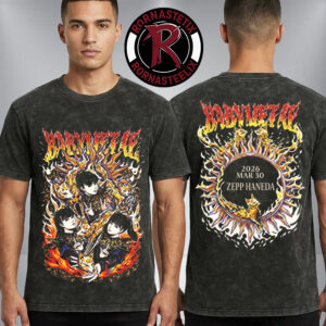 Babymetal World Tour 2026 In Japan Merch Tee White Flame Show At Zepp Haneda On March 30 2026 Washed T Shirt