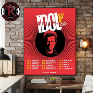 Billy Idol It’s A Nice Day To Tour Again 2026 North America Schedule Tour Dates Poster Canvas Decor