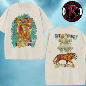 Billy Strings Springs 2026 Exclusive Merch Tiger Battle Tee with Dates Washed T Shirt