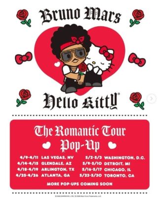 Bruno Mars x Hello Kitty The Romantic Tour 2026 Pop Up North America Schedule Tour Dates