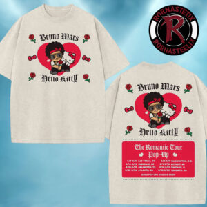 Bruno Mars x Hello Kitty The Romantic Tour 2026 Pop Up North America Schedule Tour Dates Washed T Shirt