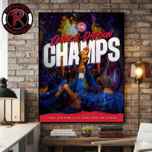 Celebrates Detroit Pistons NBA Central Division Champions 2026 Poster Canvas Decor