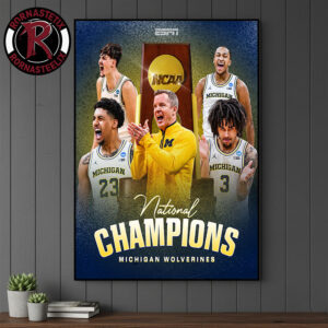 Celebrates Michigan Wolverines NCAA Men’s Basketball Wins National Champions 2026 Poster Canvas Decor