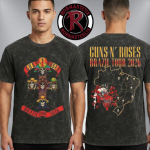Guns N Roses x Bonde Culture 2026 World Tour Brazil On April 2026 Tour Map Washed T Shirt