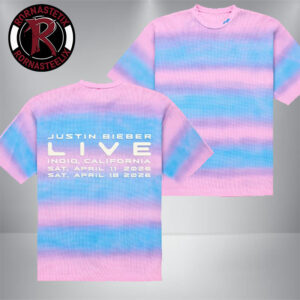 Justin Bieber Coachella 2026 Festival Merch Indio California April 11 And 18 2026 Stripe Pink Unisex T Shirt