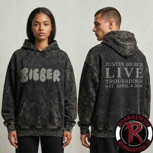Justin Bieber x SKYLRK Pre Coachella Private Show At The Troubadour Los Angeles April 4 2026 Acid Washed Hoodie