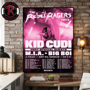 Kid Cudi The Rebel Ragers Tour 2026 New Poster Schedule Tour Dates Poster Canvas Decor