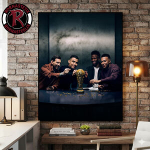LEGO x FIFA World Cup 2026 Trophy Leo Messi Cristiano Ronaldo Vinicius Junior And Kylian Mbappé Everyone Wants A Piece Poster Canvas Decor