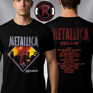Metallica Album ReLoad Vintage Tracklist Unisex T Shirt Two Sided