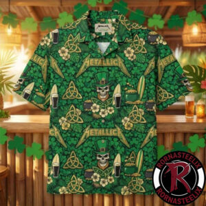 Metallica St Patricks Day Leprechaun Skull 2026 Summer Collection Hawaiian Shirt
