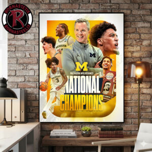 Michigan Wolverines NCAA Men’s Basketball 2026 Champions National Tournament Poster Canvas Decor