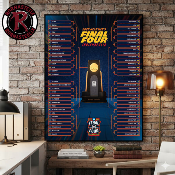 2026 NCAA Men's Final Four Indianapolis March Madness Bracket Poster ...