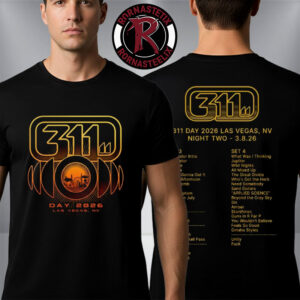 311 Band 311 Day 2026 Las Vegas NV Night Two On March 8 2026 Setlist Unisex T-Shirt Two Sided