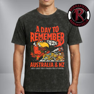 A Day To Remember Big Rock Tour 2026 Australia And New Zealand Tour Dates Design by James Hartley Washed T-Shirt