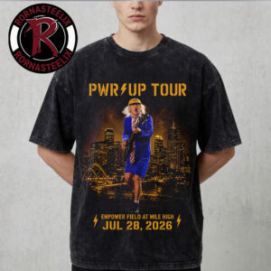 ACDC Power Up Tour 2026 Denver Colorado Show On July 28 2026 At Empower Field At Mile High Washed T Shirt