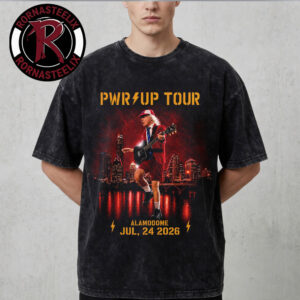 ACDC Pwr Up Tour 2026 San Antonio Texas Merch Tee At Alamodome On July 24 2026 Washed T Shirt