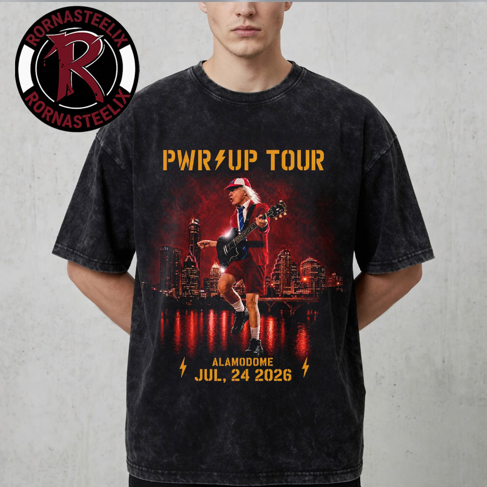 ACDC Pwr Up Tour 2026 San Antonio Texas Merch Tee At Alamodome On July 24 2026 Washed T Shirt ACDC Pwr Up Tour 2026 San Antonio Texas Merch Tee At Alamodome On July 24 2026 Washed T Shirt