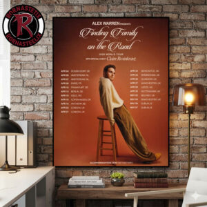 Alex Warren Finding Family On The Road 2026 World Tour Schedule European Dates Poster Canvas Decor