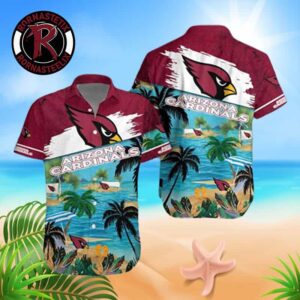 Arizona Cardinals NFL Summer Beach Aloha Tropical Logo Hawaiian Shirt