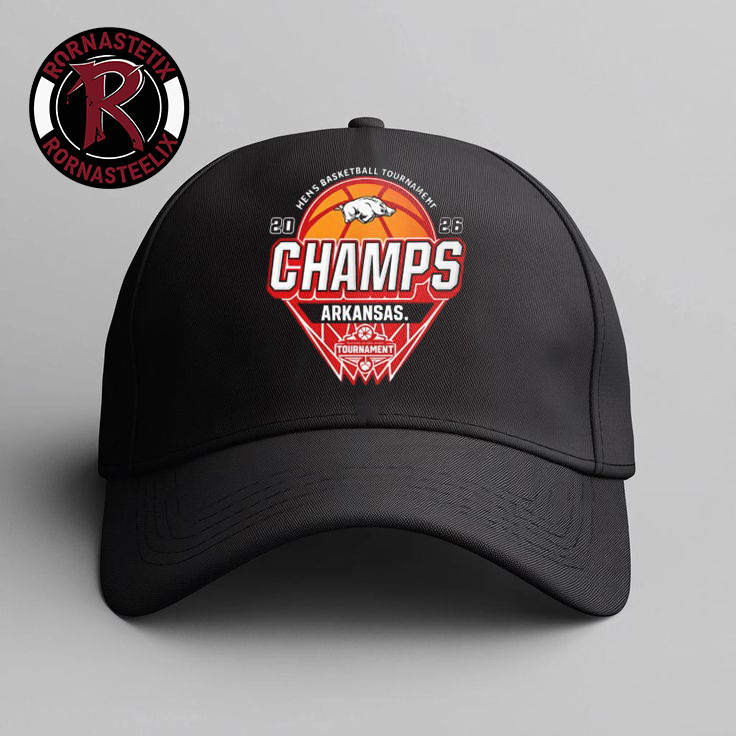 Arkansas Razorbacks Champions 2026 SEC Men's Basketball Tournament 2026 Logo Hat Cap Arkansas Razorbacks Champions 2026 SEC Men's Basketball Tournament 2026 Logo Hat Cap