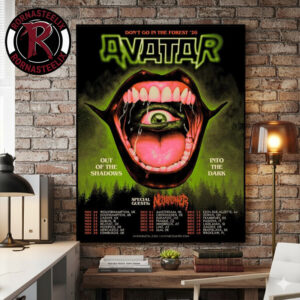 Avatar Band Don’t Go In The Forest 2026 UK And Europe Schedule Tour Dates Poster Canvas Decor