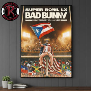 Bad Bunny At Super Bowl LX 2026 Halftime Show Tonight On February 8 2026 Poster Canvas Decor