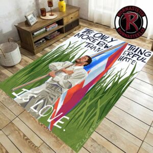 Bad Bunny Benito Bowl The Only Thing More Powerful Than Hate Is Love Super Bowl LX 2026 Rug Carpet For Living Room