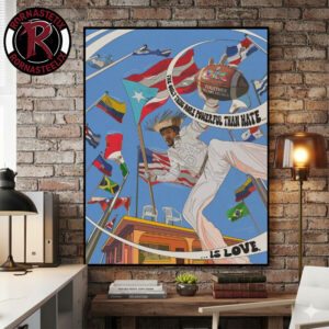 Bad Bunny LOVE The Only Thing More Powerful Than Hate Is Love Poster Canvas Decor