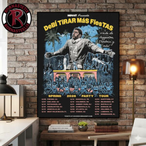 Bad Bunny Spring 2026 Party Tour Debi Tirar Mas Fiestas Schedule Tour Dates Poster Canvas Decor