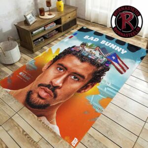 Bad Bunny Super Bowl LX 2026 Halftime Show Apple Music Rug Carpet For Living Room