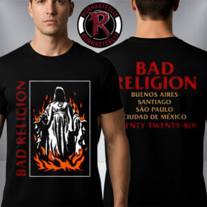 Bad Religion Latin America Tour 2026 Exclusive Merch Tour Dates Unisex T-Shirt Two Sided